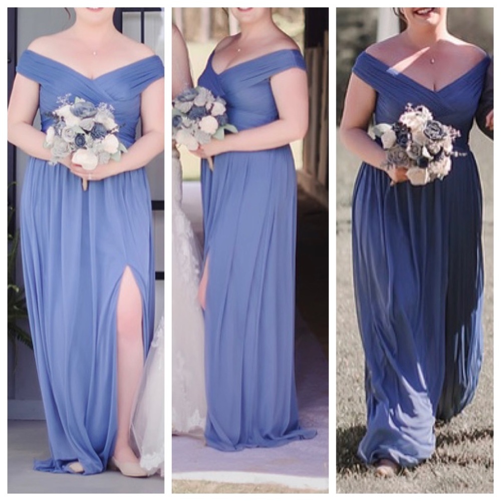 David’s Bridal Off Shoulder bridesmaids dress